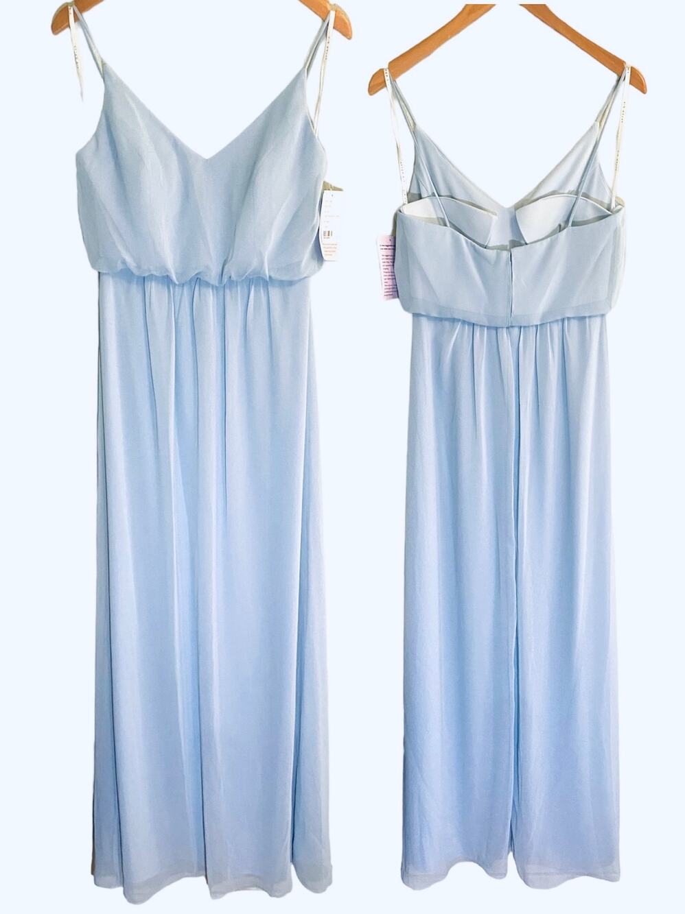 After Six Lux Chiffon Maxi Dress Blue Mist Size 6 Formal Fairy Wedding Flowy